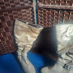 Fabric Beige boots (wide)